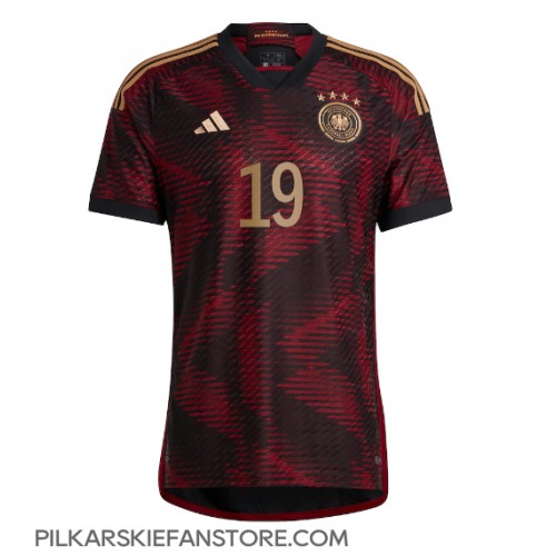 Tanie Strój piłkarski Niemcy Leroy Sane #19 Koszulka Wyjazdowej MŚ 2022 Krótkie Rękawy